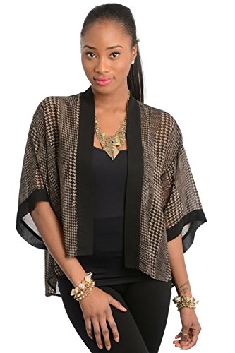 2LUV Women's Draped Open Front Cocoon Kimono Cardigan