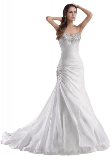 GEORGE BRIDE Sweetheart Neckline Taffeta Wedding Dress With Beaded