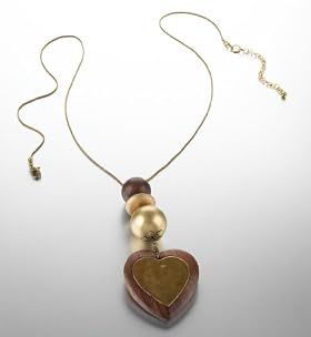 Wooden Heart Pendant Necklace