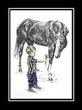 Boy and Horse Art Print (Kids and Horses) - Limited Edition Print