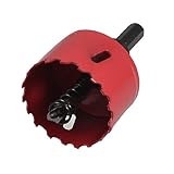 uxcell ホールソー　ドリルビット　穴あけ　カッター　45mm直径　六角シャンク　レッドブラック歯スタイル