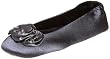 Isotoner Women's Rosette Satin Ballerina Slipper
