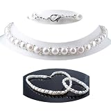 Freshwater Cultured 18 Inches 1-Strand 7mm Round Button Shape Pearl Necklace & 7mm Button White Pearl Bracelet