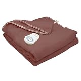 Sunbeam Fleece Throw Home Choice Heated Electric Warming Heating Blanket, Cocoa Brown