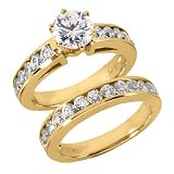 1.50 Ct Diamond engagement Ring Bridal Set Round Cut Channel 14k White Gold