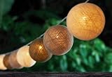 Designer Woven Ball String Lights - Natural - Set of 20