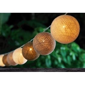 Designer Woven Ball String Lights - Natural - Set of 20
