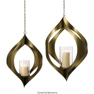 Narcissus Hanging Candle Lanterns - Set of 2