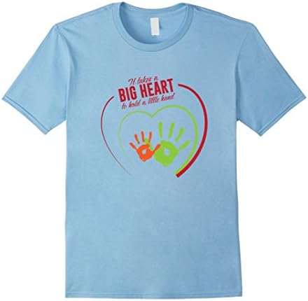 Men's It Takes a Big Heart to Hold a Little Hand Father's Day Tee XL Baby Blue