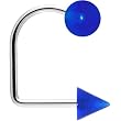 16 Gauge Blue Acrylic Glow in the Dark Ball Cone Lippy Loop Labret