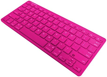 ON the GO Bluetooth / Wireless Ultra Compact Slim Profile Full Size Universal Keyboard for iOS, Android, Windows & Mac - (Pink)