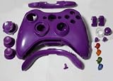 Xbox 360 Glossy Purple Controller Shell with Purple Thumb Sticks - Replacement 360 Wireless Controller Shell Consoles and Gadgets