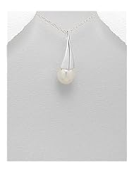 Fresh Water Pearls Pendant Necklace In 92.5 Sterling Silver
