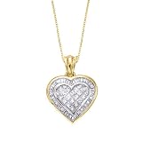 14K Yellow Gold 1 1/2 ct. Diamond Heart Pendant with Chain thumbnail