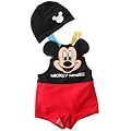 DISNEY・BABY ミッキーマウス 乳幼児 スイムキャップ付水着 90サイズ 41301