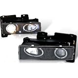 88-98 Chevy Gmc Ck  95-99 Tahoe 94-99 Suburban Head Light - Black Clear (Pair) by Winjet