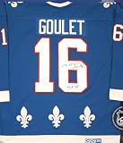 Michel Goulet Signed Anaheim Ducks Blue CCM Replica Jersey - HOF 98