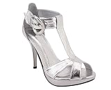 METALLIC STRAPPY BUCKLE HEEL
