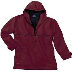 Men's New Englander Rain Jacket, Maroon/Black