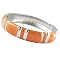Double Bar Enamel Bangle Bracelet - Salmon