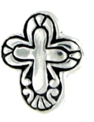 Biagi Decorative Cross Sterling Silver Bead, Pandora Compatible