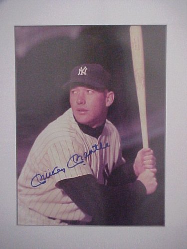 Mickey Mantle New York Yankees Signed In Person Autographed Color Photo Professionally Matted 12 X 15 Size Signature Acquired Directly From The Player