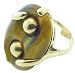 Vintage Gold and Carved Tigers Eye Ring 1960's