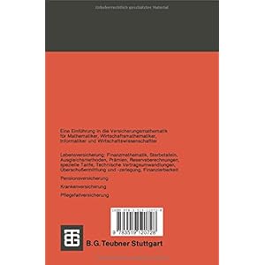 Versicherungsmathematik, Tl.1, Personenversicherung (Teubner Studienbücher Mathematik)