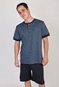 Men's Henley Pima Cotton Pajamas with Shorts