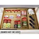 Expandable Bottle and Jar Drawer Organizer, wood (Natural Wood) (2H x 11-20W x 11.5D)