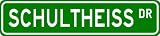 SCHULTHEISS Street Sign ~ Personalized Family Lastname Novelty Sign ~ Gameroom, Basement, Garage Sign ** Aluminum 4 x 18