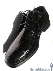 Tuxedo Shoes - Turino Crocodile Print with European Toe