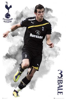 Tottenham Hotspur Gareth Bale in Black Sports Poster Print - 24x36 Poster Print, 24x36