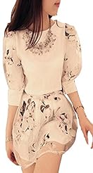 Short Chiffon Plaid Print  Dress