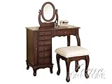 2 PC. Vanity Set in Walnut Finish with 8 Drawers by H-M Shop