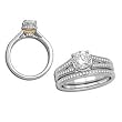 14K Two-Tone Gold Diamond Wedding Set Semimount - 0.29 Ct.