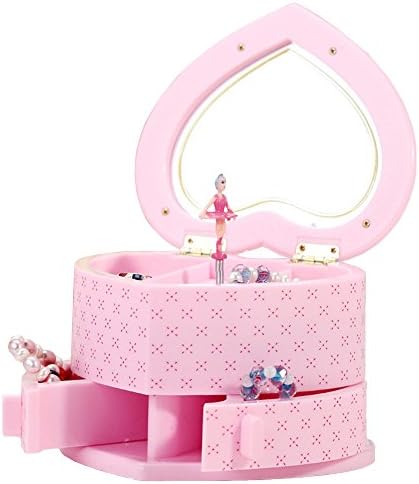 Ballerina Treasure Music Box for Girs kids,small drawer Jewelry box for ring earrings