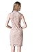 Little Smily Women's Crochet Lace Form Fitting High Neck Cocktail Bodycon Dress