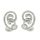Search : 14K White Gold Diamond Swirl Fashion Earring