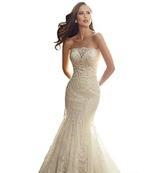 Sexy Cotton Backless Lace Mermaid  Dress