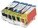 5pk "Perfect-CLR" NON-OEM CLI-221 PGI-220 compatible Ink Cartridge: (1) PGI 220 black, (1) CLI 221 yellow, (1) CLI 221 cyan, (1) CLI 221 magenta, (1) CLI 221 black. Fits Canon All-in-One Machines PIXMA MP620 PIXMA MP980 PIXMA MX860 Canon Photo Printers PIXMA iP3600 PIXMA iP4600