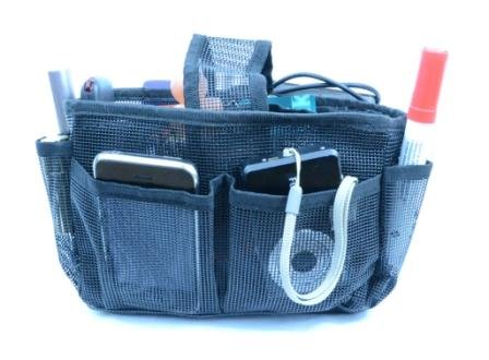Handbag Organiser, Liner, Insert, 20 Pockets - Black - Megan