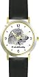 Afghan Hound (SC) Dog - WATCHBUDDY&reg; CLASSIC DELUXE TWO-TONE THEME WATCH - Arabic Numbers-Black Leather Strap-Women's Size-Small