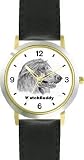 Afghan Hound (SC) Dog - WATCHBUDDY CLASSIC DELUXE TWO-TONE THEME WATCH - Arabic Numbers-Black Leather Strap-Children's Size-Small ( Boy's Size & Girl's Size )