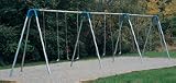 10' Tall Tri-Pod Swing Set with 6 Seats (2 3/8 Top Rail and 2 3/8 Diameter Legs) and Green Yolks