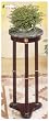 Green Marble Top Plant Stand w/ cherry Finish Base