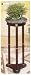 Green Marble Top Plant Stand w/ cherry Finish Base