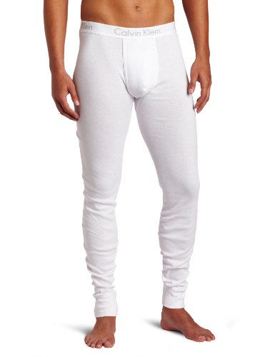 Calvin Klein Mens Body Long John Pant, White, Small