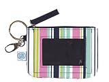 Navy Pink Stripe ID Case Key Ring