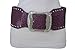 TFJ Women Fashion Wide Elastic Belt Hip Waist Silver Metal Bling Buckle M L Purple